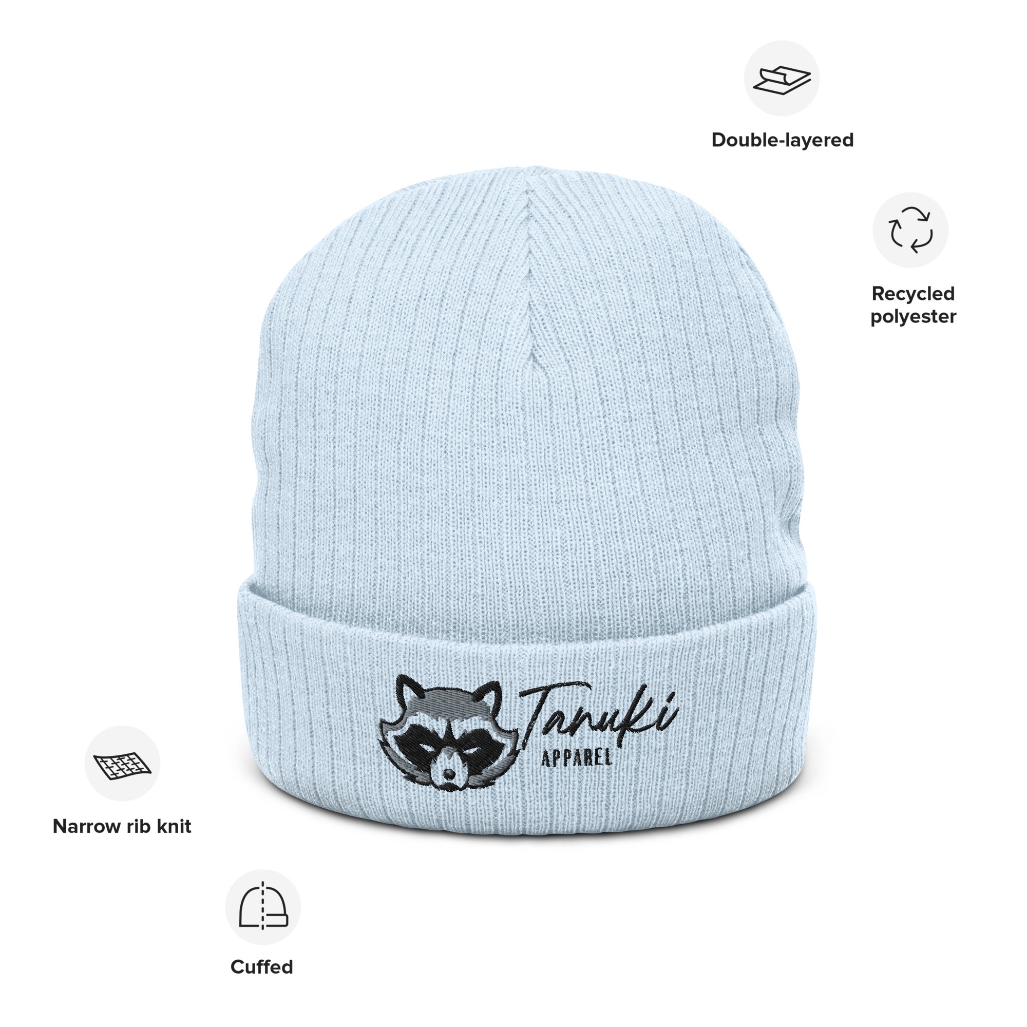 Tanuki logo Ribbed knit beanie